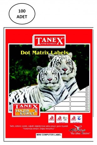 Tanex 17X25 Bilgisayar Etiketi 100 Lü