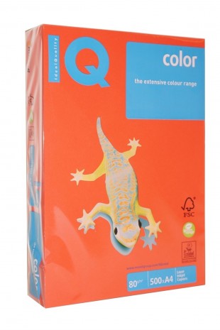 Mondi IQ Color Renkli Fotokopi Kağıdı A4 80 Gram 500 Yaprak Koral Kırmızı Yoğun