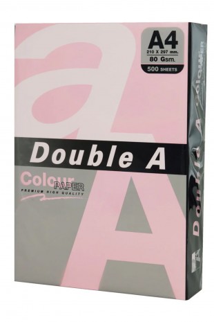 Double A Renkli Fotokobi Kağıdı 500 LÜ A4 80 GR Pastel Pembe (1 Top 500 Yaprak)