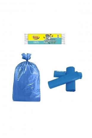 Battal Boy Çöp Torbası 75 x 90 cm 10 Lu Rulo x 1 Paket = 10 Adet (Mavi)