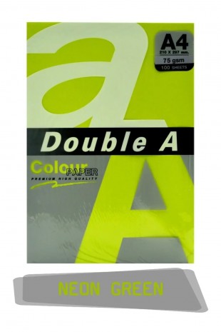 Double A Renkli Fotokopi Kağıdı 100 Lü A4 75 Gr Neon Green