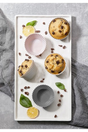 6x Adet Silikon Muffin - Cupcake Kek Kalıbı Airfryer - Fırın Kek Kalıbı