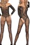 Night Light Kadın Siyah Straplez Fantezi Özel Bölgesi Açık File Vücut Çorabı 5052