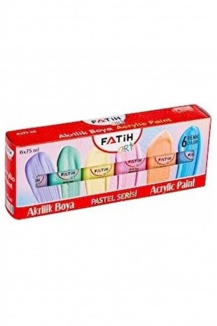 Fatih Akrilik Boya 75 ml 6 Renk Pastel 6 Lı 55510