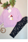 Lila Çocuk Eşofman Takımı 2 ip içi Şardonlu Hediyelik Çocuk Giyim