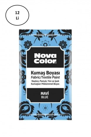 Nova Color 12 Gr Toz Kumaş Boyası Mavi Nc-902 12'li