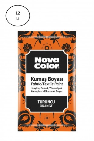 Nova Color Toz Kumaş Boyası Turuncu 12 Gr Nc-906 12'li