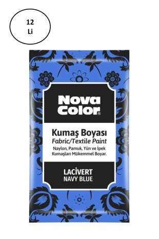 Nova Color Toz Kumaş Boyası Lacivert 12 Gr Nc-909 12'li