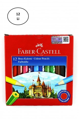 Faber Castell Karton Kutu Boya Kalemi 12 Renk Yarım Boy 12'li