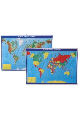 Gülpaş Dünya Siyasi ve Fiziki Haritası Çıtalı
