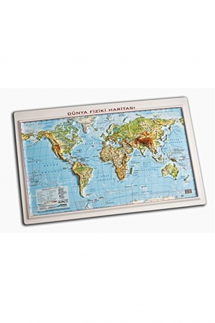 Kabartma Dünya Fiziki Haritası 35x50