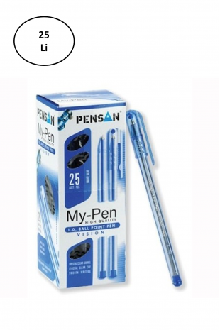 Pensan Tükenmez Kalem My-Pen 1 Mm Mavi 25'li