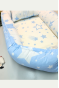 Babynest Yastıklı Çok Amaçlı Anne Yanı Minder Alt Açma Mavi Bebek Yatak