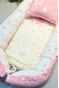 Babynest Yastıklı Çok Amaçlı Anne Yanı Minder Alt Açma Pembe Bebek Yatak