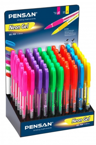 Pensan Neon Jel Pvc Renkli 60 Lı Stand