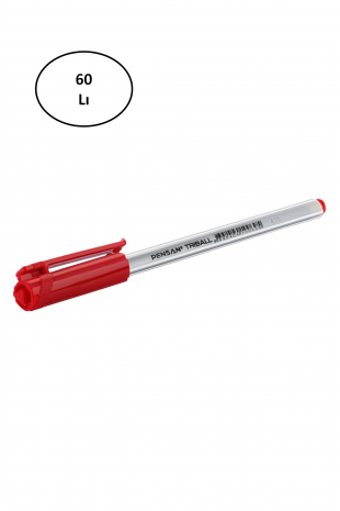 Pensan Trıball Kırmızı Stand 60'Lı Tükenmez Kalem