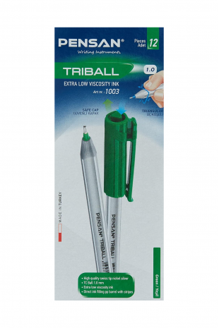 Pensan Trıball Tükenmez Kalem Yeşil 12.Li 1 mm