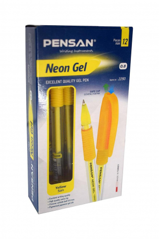 Pensan Neon Jel Kalem Sarı 1 Mm 12 Li