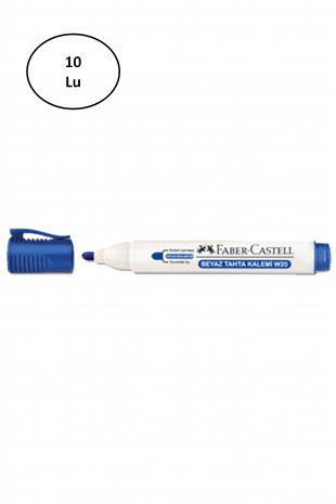 Faber Castell Beyaz Tahta Kalemi W20 Mavi 10'lu