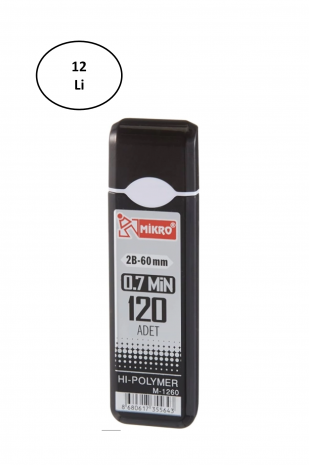 Mikro M-1260 60Mm Kurşun Kalem Ucu 0.7Mm 12'li