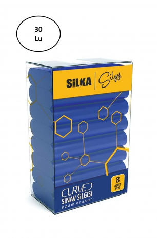 Silka Curved Sınav Silgisi 8'li 30'lu