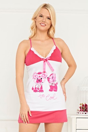 Askılı Şık Rahat Yazlık Mevsimlik Penye Gecelik Tunik 6056 - Royaleks