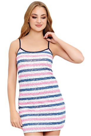 Askılı Şık Rahat Yazlık Mevsimlik Penye Gecelik Tunik 6112 - Royaleks