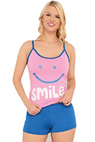 Askılı Şık Rahat Yazlık Mevsimlik Penye Gecelik Altet Şort Takım 6581 - Royaleks