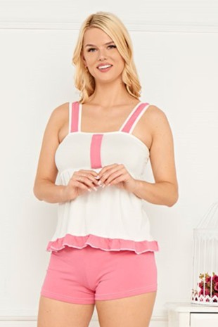 Askılı Şık Rahat Yazlık Mevsimlik Penye Gecelik Altet Şort Takım 6589 - Royaleks