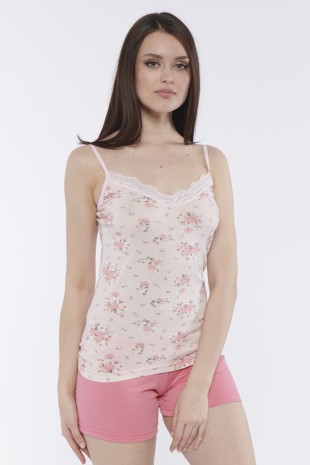 Askılı Şık Rahat Yazlık Mevsimlik Penye Gecelik Altet Şort Takım 6684 - Royaleks