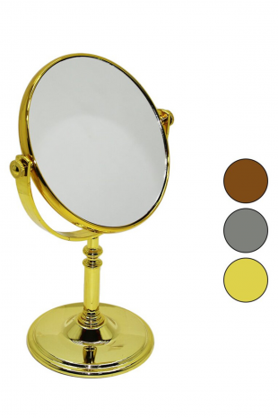 Çift Taraflı Esnek Gövde Yuvarlak Gold Renk Ayna Royaleks-10630