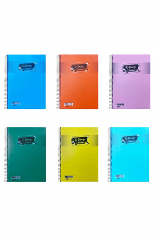Umut U-deep A4 Spiralli Plastik Kapak Ekstra 40yp. Defter Kareli 250 mikron