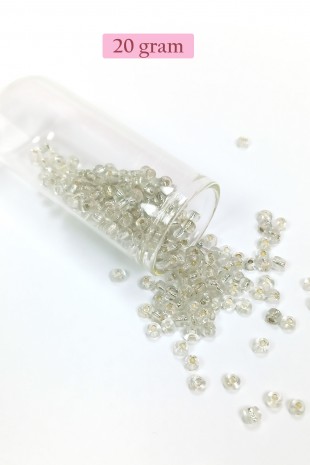 Dökme Cam Kum Boncuk Büyük Boy (6/0) 4 mm - 20 Gram - Şeffaf - BNC086