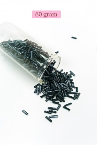 Uzun Boru Kesme Boncuk Çap 2mm Uzunluk 10 mm - 60 Gram - Koyu Yeşil - BNC266