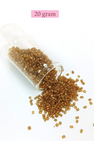 Kesme Cam Boncuk 2mm - 20 Gram - Şeffaf Kahverengi -BNC306