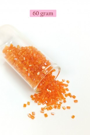 Kesme Cam Boncuk 2mm - 60 Gram - Şeffaf Turuncu - BNC362