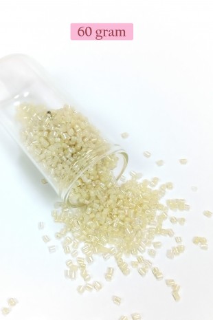 Kesme Cam Boncuk 2mm - 60 Gram - Şeffaf Krem - BNC387