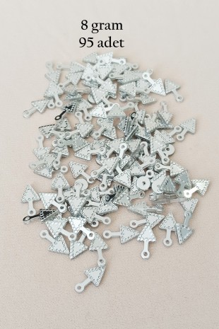 Oya Abiye Bileklik Kolye Pleksi Metalik Plastik Pul Gümüş Renk 8 gram 95 adet - BNC505