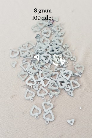 Oya Abiye Bileklik Kolye Pleksi Metalik Plastik Pul Gümüş Renk 8 gram 100 adet - BNC511