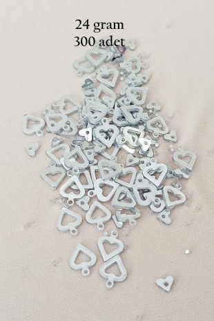 Oya Abiye Bileklik Kolye Pleksi Metalik Plastik Pul Gümüş Renk 24 gram 300 adet - BNC571
