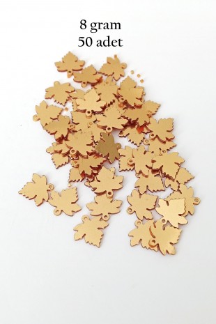 Oya Abiye Bileklik Kolye Pleksi Metalik Plastik Pul Altın Renk 8 gram 50 adet - BNC491
