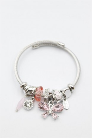Kelebek Charm Bilezik - Pembe