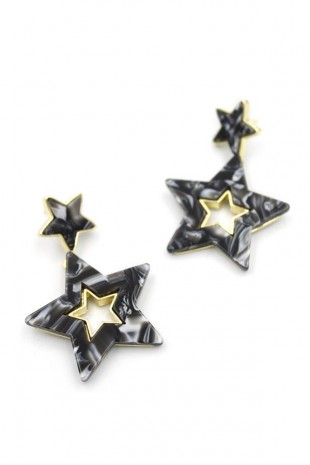 Yıldız Küpe - Siyah Yıldız Küpe - Siyah