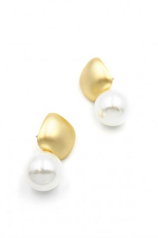 İncili Küpe - Altın İncili Küpe - Altın