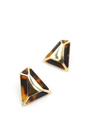 Üçgen Küpe - Kahverengi Üçgen Küpe - Kahverengi