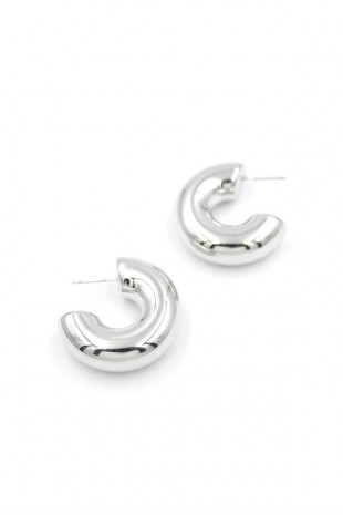 Metal Halka Küpe - Gümüş Metal Halka Küpe - Gümüş