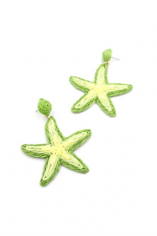 Deniz Yıldızı Hasır Küpe - Yeşil Deniz Yıldızı Hasır Küpe - Yeşil
