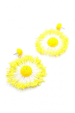 Güneş Hasır Küpe - Sarı Güneş Hasır Küpe - Sarı