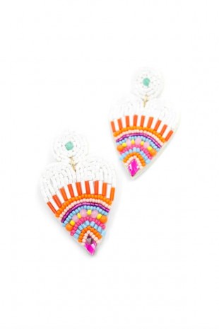 Kalp Boncuk Küpe - Beyaz Kalp Boncuk Küpe - Beyaz