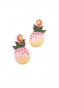 Ananas Boncuk Küpe - Pembe